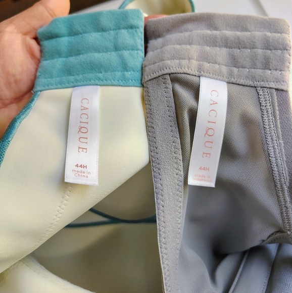 Cacique Bra Lace Set 2, Women's Bras Intimates Underwear Gray and Green, sz 44H. - Picture 5 of 17